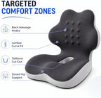 Ergonomic L-Shaped Memory Foam Seat Cushion with Lumbar Support, One-Piece Office Chair Cushion for Tailbone, Hip & Lower Back Pain Relief, Car Seat, Truck, Wheelchair & Home, Gray - Image 3