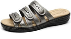 Women's Comfort Leather Slides Lightweight Flat Sandals Cute Slip On Casual Walking Slippers - Image 4
