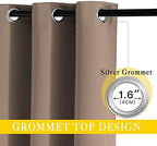 NICETOWN Blackout Blinds for Patio Door, Sliding Door Insulated Blackout Curtains, Extra Wide Curtain with Grommet Top for Villa/Hall/Parlor (Cappuccino, 1 Panel, 80” W x 108“ L) - Image 2