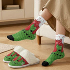 Fuzzy Slippers for Women Washable Cotton Slippers with Crew Socks - Image 2