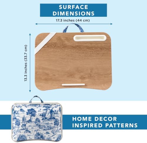 LAPGEAR Designer Lap Desk – Blue French Toile, Fits 15.6" Laptops - Image 5