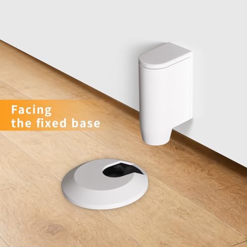 3 Pack Magnetic Door Stopper, Retractable Magnet Floor Door Stop with 0.4 in (10mm) Extension Base, Adhesive Door Magnetic Catch, Door Holder for Gaps Up to 1.4 in (35mm), White WT-3 - Image 4