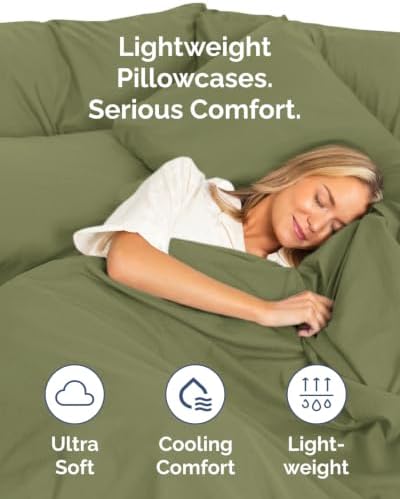 King Pillow Cases - 8 Pack Soft Pillowcase Covers - 20" x 40" (Sage Green) - Image 3