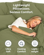 Standard Pillow Cases - 8 Pack Pillowcase Covers - 20" x 26" (Sage Green) - Image 3