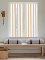 Window Privacy Film Frosted, Yellow Stripes Reusable Static Cling Window Tints, Modern Minimalist Vertical Lines Heat Control Windows Films for Offices, Balcony, 29.5 x 118 Inches - Image 5
