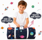 Toddler Nap Mat with Pillow, Kids Sleeping Bag, Space - Image 4