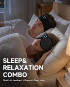 2 Pack Sleep Headphones & Sleep Mask Set, Sleep Headband Headphones with Bluetooth Eye Mask, Ultra-Thin HD Stereo Speaker for Side Sleepers, Sports, Workouts, Insomnia, Yoga, Air Travel, Meditation - Image 2