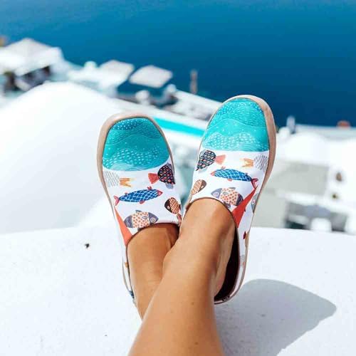 UIN Slipper Woman Travel Art Painted Shoes Wide Toe Casual Home Slip On Mules Malaga - Image 2