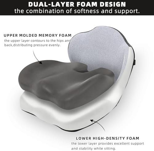 Dual-Layer Memory Foam Car Seat Cushions for Driving, with Lumbar Support - Image 3