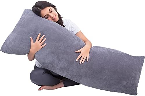 1 MIDDLE ONE Body Pillow, Memory Foam Body Pillows for Adults Sleeping, Long Pillow for Bed, Big Large Firm Full Body Pillow for Side Sleeper, 20x54 Inch, Light Grey by 1MIDDLEONE