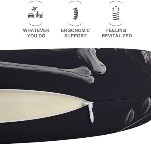 Aesthetic Skeleton U Shape Memory Foam Travel Neck Pillow - Image 4