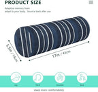 Bolster Pillow Decorative Neck Roll Pillow for Sleeping Round Pillow Inserts Memory Foam Cylinder Pillow Neck Support Darkblue Stripe - Image 3
