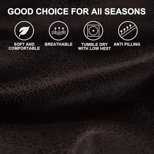 ANARACHON Leather Look RV Dinette Cushion Covers, Stretch Camper Cushion Slipcovers for Travel Trailer Couch RV Booth Seat(2 Backrest Cover & 2 Bench Cover,07 Chocolate) - Image 6