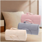 2pcs Large Capacity Cylinder Quilt Storage Bag Foldable Dustproof Luggage Packing Moisture-Proof with Zipper(Apricot,Large) - Image 4