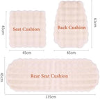Luxury Thickened Plush Car Seat Cushion Set,Soft Fluffy Protector Warm Faux Rabbit Fur Non-Slip Front and Back Seat Covers (Khaki,11pcs) - Image 6