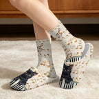 Womens Fuzzy Slipper with Socks Warm Cozy House Slipper and Socks Set Plush Winter Shoes for Indoor - Image 2
