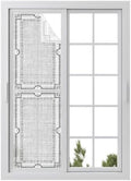 Window Privacy Film Frosted, Gray Botanical Reusable Static Cling Window Tints, Vintage Florals Geometric Minimalist Heat Control Windows Films for Offices, Balcony, 29.5 x 118 Inches by Unknown