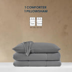 SLEEP ZONE Twin/Twin XL Size Comforter Set, Breathable Jersey Knit Soft Duvet Insert Set 2 Pieces Bedding Sets for Bedroom All Season, Gray - Image 7