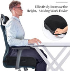 MABOZOO Extra Thick Chair Cushions,Office Chair Booster Seat Cushion to Raise Seat Height for Pain Relief,18 x 16 x 6 inch Non Slip Memory Foam Thick Cushion with Carry Handle（Black） - Image 3