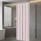 Window Privacy Film Frosted, Pink Brown Striped Static Cling Door Window Covering, Modern Farmhouse Vertical Stripes UV Blocking Windows Film for Office, Hotel, Bedroom, 29.5 x 78.7 Inches - Image 5