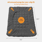 MATBEBY King Size Mattress Pad - Cooling Breathable Mattress Topper, Quilted Fitted Mattress Protector, Pillow Top Mattress Cover with 8-21" Deep Pocket, Machine Washable, Dark Grey, 78x80 Inches - Image 5