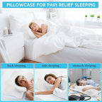 Hahafelt 2 Pcs Cooling Cervical Pillowcase, White, Standard Size - Image 6
