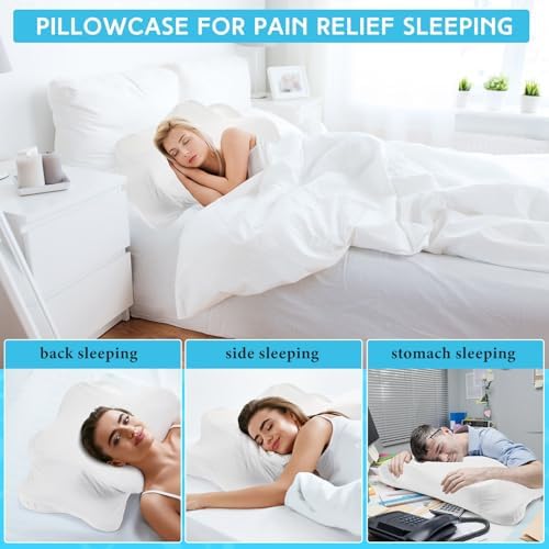 Hahafelt 2 Pcs Cooling Cervical Pillowcase, White, Standard Size - Image 6