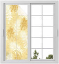 Window Privacy Film Frosted, Yellow Palm Trees Tropical Static Cling Door Window Covering, Summer Beach Botanical UV Blocking Windows Film for Office, Hotel, Bedroom, 29.5 x 78.7 Inches by Unknown