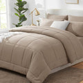 CozyLux Full Size Comforter Sets Khaki - 7 Pieces Bed in a Bag by CozyLux