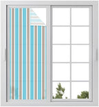 Window Privacy Film Frosted, Blue Brown Striped Static Cling Door Window Covering, Modern Farmhouse Vertical Stripes UV Blocking Windows Film for Office, Hotel, Bedroom, 29.5 x 78.7 Inches by Unknown