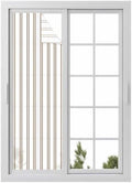 Window Privacy Film Frosted, Oatmeal Striped Vintage Reusable Static Cling Window Tints, Light Brown Farmhouse Rustic Lines Heat Control Windows Films for Offices, Balcony, 29.5 x 118 Inches by Unknown