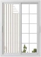 Window Privacy Film Frosted, Oatmeal Striped Vintage Reusable Static Cling Window Tints, Light Brown Farmhouse Rustic Lines Heat Control Windows Films for Offices, Balcony, 29.5 x 118 Inches by Unknown