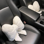LYFJMUS 4 Pack Plush Bow Car Headrest Pillow and Lumbar Support Pillow Soft Butterfly Car Neck Pillows for Driving Cars Decor (Black) - Image 5