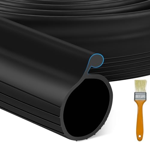 10 FT Garage Door Bottom Seal Rubber 0.35" Big P Bulb Bottom Garage Weather Stripping for Single Channel, Flexible Weatherproof Replacement Strip Seal Fits Single Track Garage Doors (10FT, Black) by MYFAMIREA