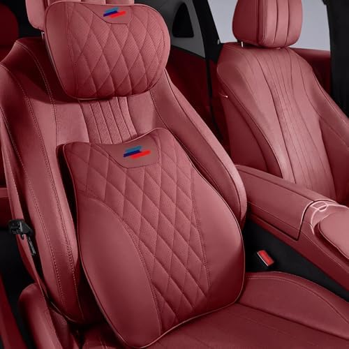 Anti-Stain Nappa Leather Car Neck Pillow with Lumbar Support for BMW by ERIVIS