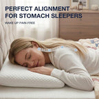 Thin Memory Foam Pillow for Stomach Sleepers - 2.75 Inch Low Profile Flat Pillows for Sleeping, Slim Odorless Foam Pillow and Case with 37% Rayon derived from Bamboo, Standard Size - Image 2