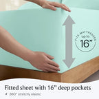 Twin Size Sheets Set, Cooling & Soft Deep Pocket Bed Sheets, 3PC - Image 6