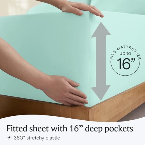 Twin Size Sheets Set, Cooling & Soft Deep Pocket Bed Sheets, 3PC - Image 6
