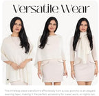 Velanio Cashmere Poncho for Women - 100% Mongolian Wrap & Dress Topper - Image 3