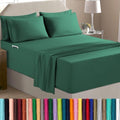 Elegant Comfort Luxury Soft 6-Piece 1500 Premium Hotel Quality Bed Sheet Set with Extra Deep Pockets 18-24 Inch, Wrinkle Free, Storage Pockets, Extra Deep Pocket 6PC Sheets, Cal King, Hunter Green by ELEGANTCOMFORT