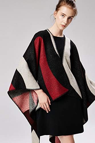 Lacavocor Women's Shawl Wrap Poncho Cape Cardigan Open Front - Image 2