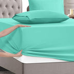 Mocassi Cal King Size 4-Piece Bed Sheet Set - 1800 Premium Hotel Quality Microfiber 18-24 Inches Extra Deep Pocket Fitted Sheet- Luxury Soft, Breathable, Wrinkle, and Fade Resistant, Paradise Teal - Image 5