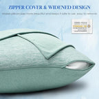 CHOSHOME Cooling Pillow Cases Zipper Pillow Covers Q-Max > 0.45 Zippered Pillowcases for Hot Sleepers, Soft, Breathable, Skin-Friendly, 4 Pack (Standard, 20"x26", Green) - Image 5
