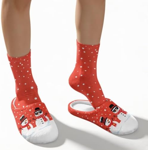 Christmas Slippers for Women Washable House Shoes with Cute Socks - Image 2