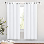 NICETOWN White Room Darkening Draperies and Curtains - Home Fashion Energy Saving Grommet Top Room Darkening Drape Panels for Bedroom (Set of 2, 46 by 72 Inch, White) by NICETOWN
