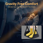 2 Pcs Airplane Foot Hammock Set, Adjustable Footrest for Long Flights, Portable Travel Foot Rest, Oxford Cloth, Mesh Fabric and Memory Foam, Drawstring Pouch, Helps Ease Leg Discomfort and Fatigue - Image 3