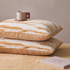 Bedorm Faux Fur Pillowcases Set of 2 King Size Plush Fluffy Pillow Cover Ivory, Zipper Closure - Image 4