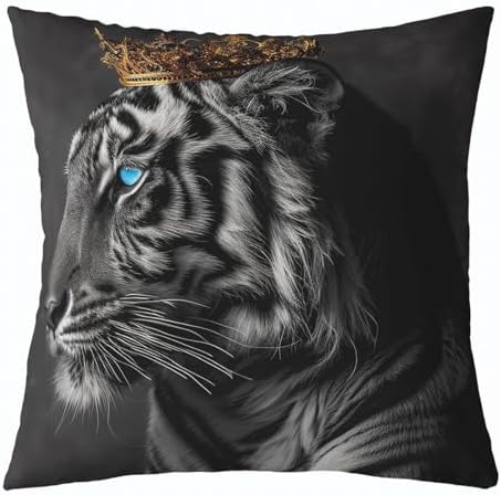 Feelyou Lion Tiger Throw Pillow Covers Soft 20" x 20" - Image 4