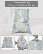 DecorLovee Coastal King Pillow Cases Set of 2 - Microfiber Bed Throw Pillow Covers, Blue Teal Coral Summer Beach Nautical Starfish Decorative Lumbar Pillow Cover with Envelope Closure for Sofa/Travel - Image 7