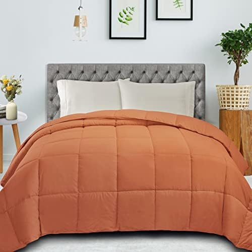 SUPERIOR All Season Down Alternative Comforter, Cal King, Dusty Orange - Image 2